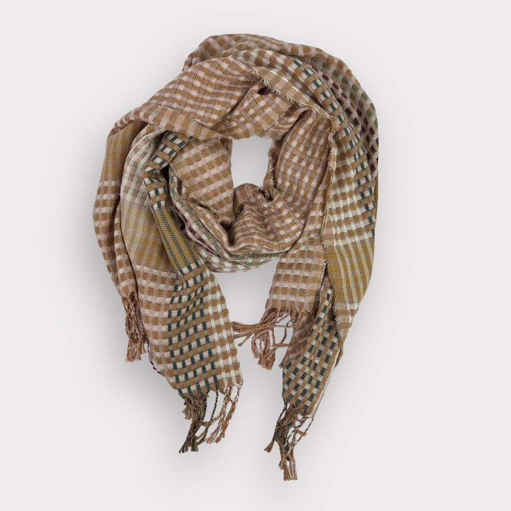 Vince Camuto Plaid Fringe Blanket Scarf